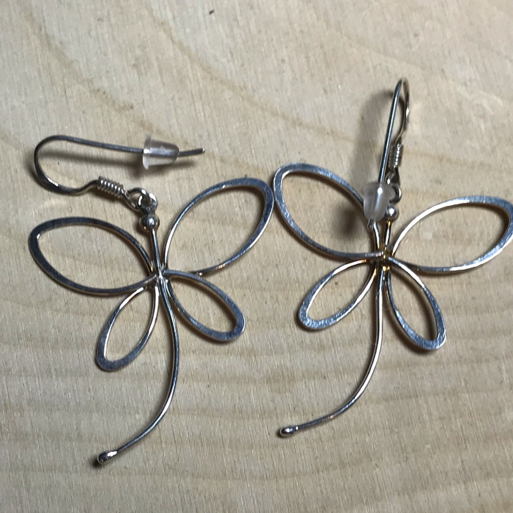 Sterling marked dragon fly earrings